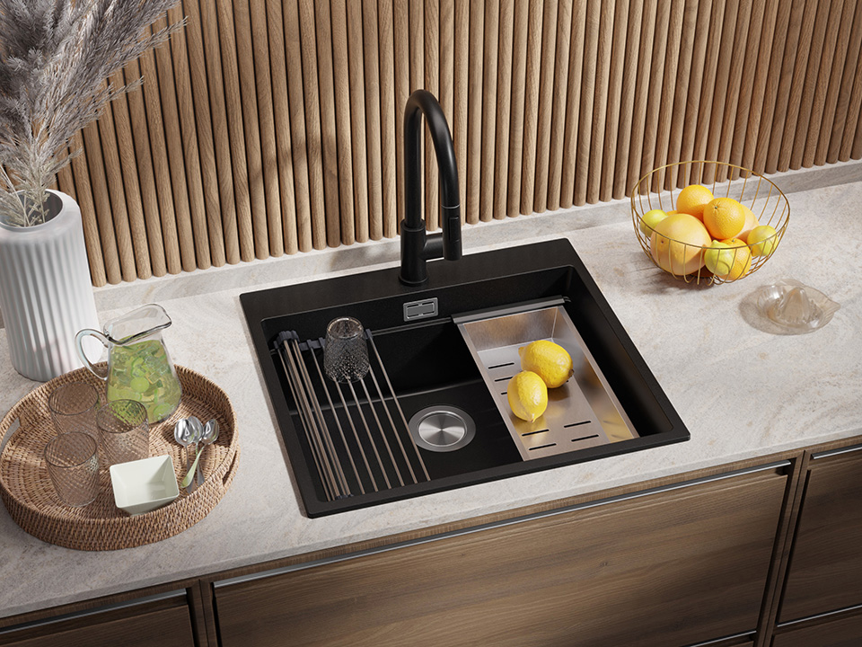 KANDO OSLO 60 MAX LEVEL CRNA 580x530/200 MM