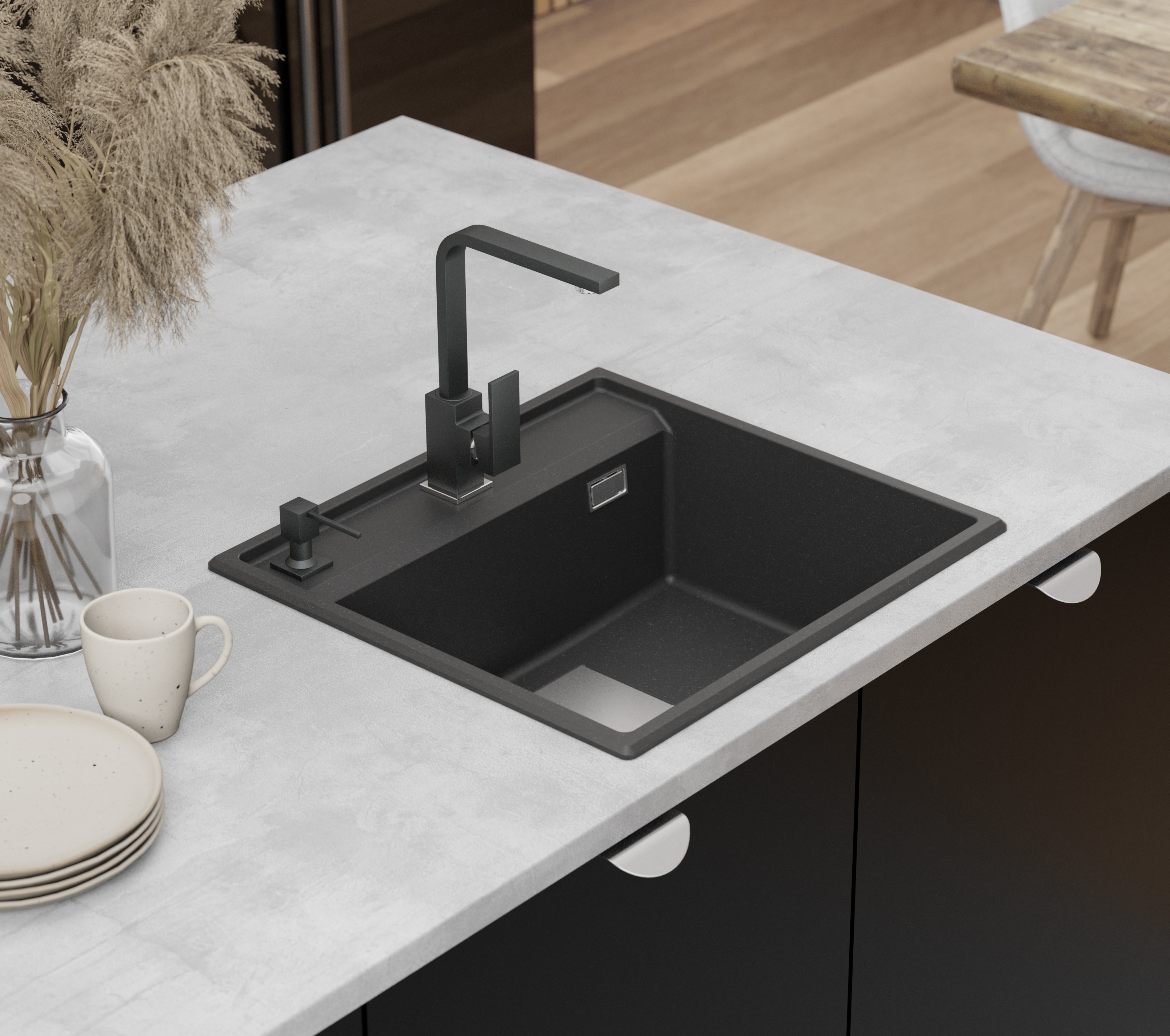 SANDONNA SUDOPERA AUREA CRNA MAT 530x500/190 mm