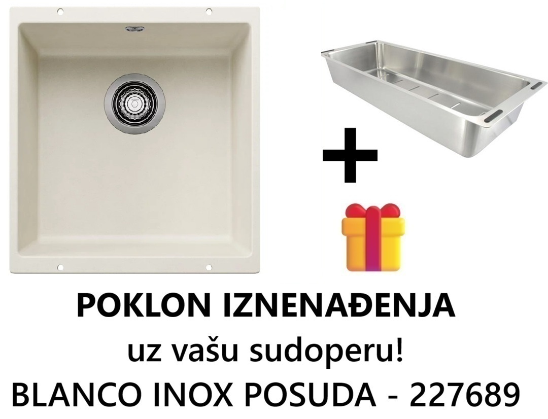 BLANCO ROTAN 400-U 400x400/190mm NEŽNO BELA